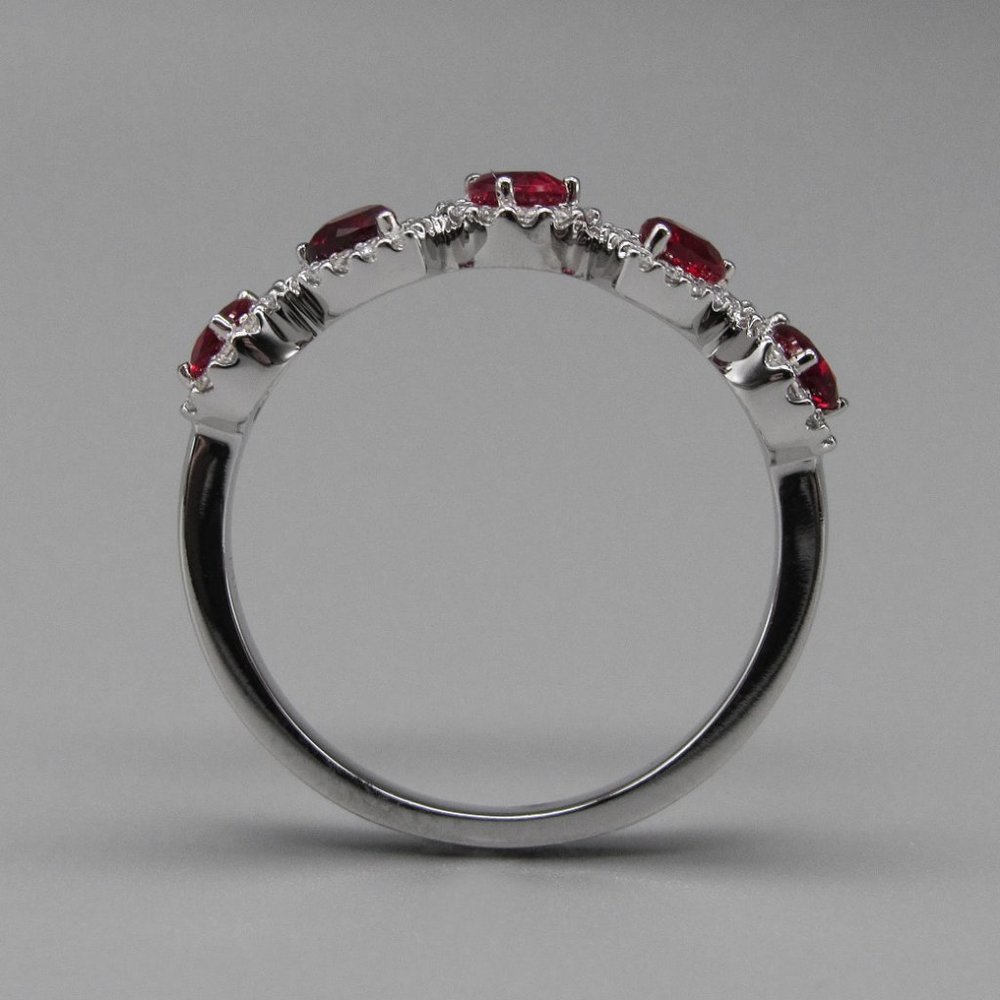 NEW! Ruby and Diamond Ring 14k White Gold size 7 - Picture 3 of 5